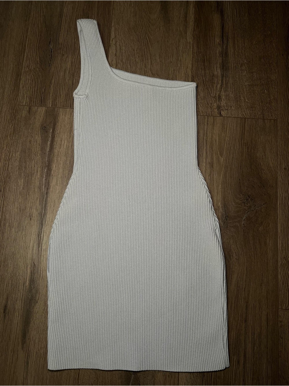 Babaton One Shoulder Ribbed Knit Mini Dress light blue XS - Picture 2 of 4